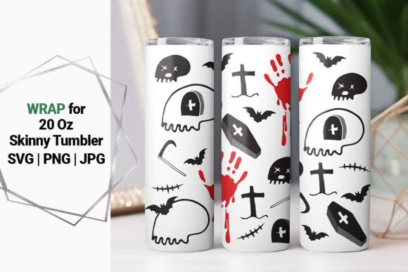 20 Oz Skinny Tumbler Horror Wrap