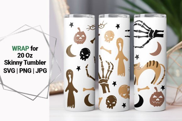 20oz Skinny Tumbler Halloween Wrap