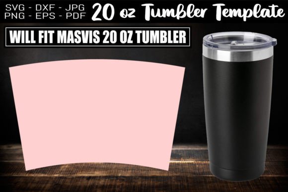 20oz Skinny Tumbler Template Full Wrap