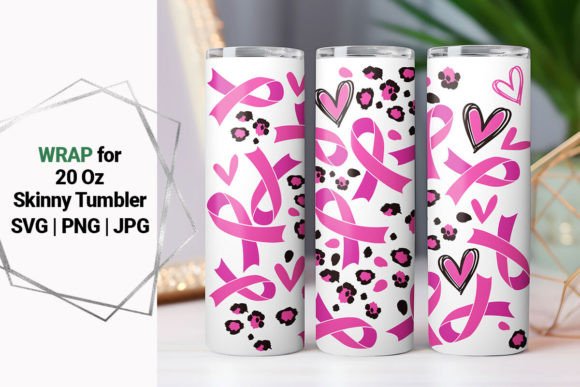 20oz Tumbler Breast Cancer Wrap