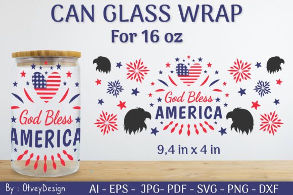 4th of July Libbey Glass Warp 16 Oz SVG