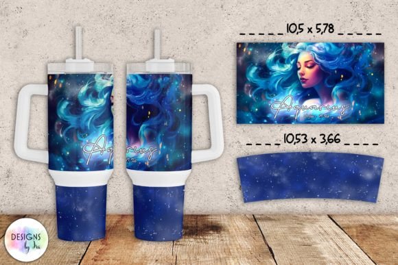 Aquarius Zodiac Tumbler Wrap 40 Oz