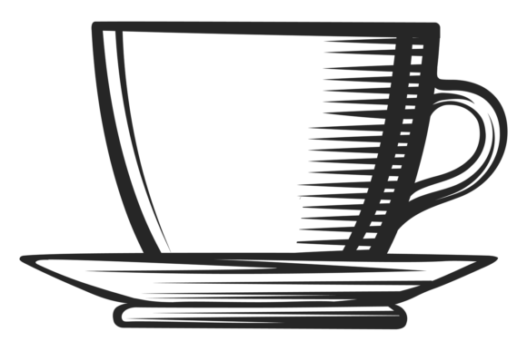 Ceramic Mug and Saucer Engraving. Hand D