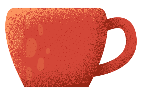 Ceramic Mug Textured Icon. Clay Trendy C