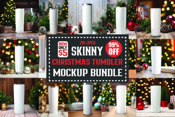 Christmas Skinny Tumbler Mockups Bundle