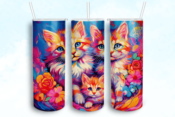 Cute Adorable Kittens Cartoon Tumbler