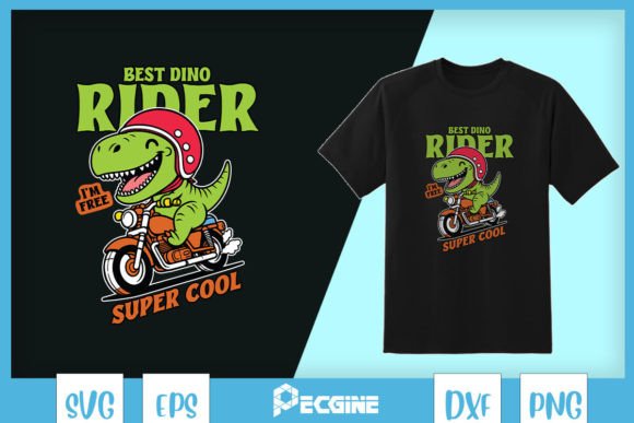 Dino Riding Motorbike Super Cool SVG