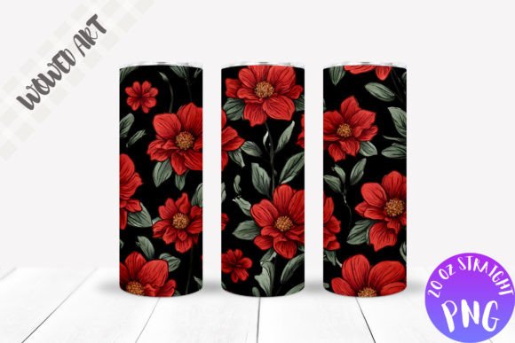 Flowers Pattern 20oz Skinny Tumbler Wrap