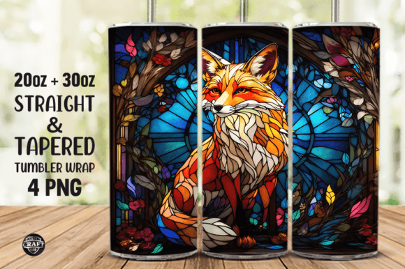 Fox Stained Glass Tumbler Wrap