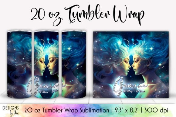 Gemini Zodiac Sign Tumbler Wrap 20 Oz