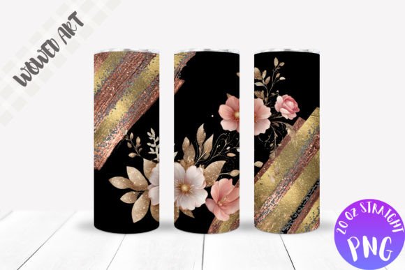 Glitter Flowers Tumbler Wrap