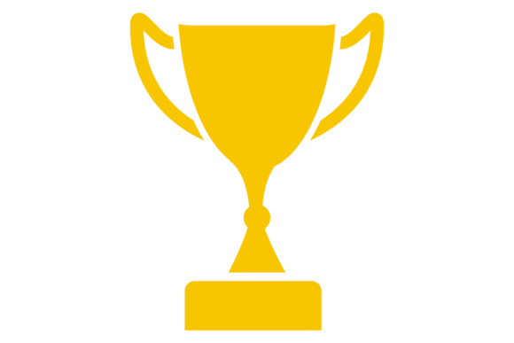Golden Winner Trophy. Award Achievment.