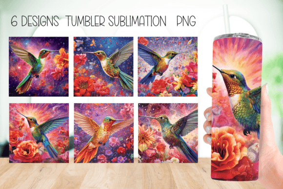 Hummingbird Tumbler Sublimation Design