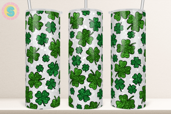 Lucky Shamrock Glitter 20Oz Tumbler Wrap
