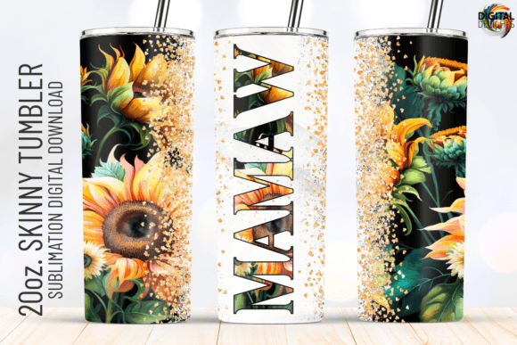 MAMAW Sunflower 20oz Tumbler Wrap