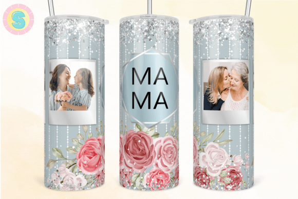 Mother’s Day Floral Glitter Tumbler Wrap