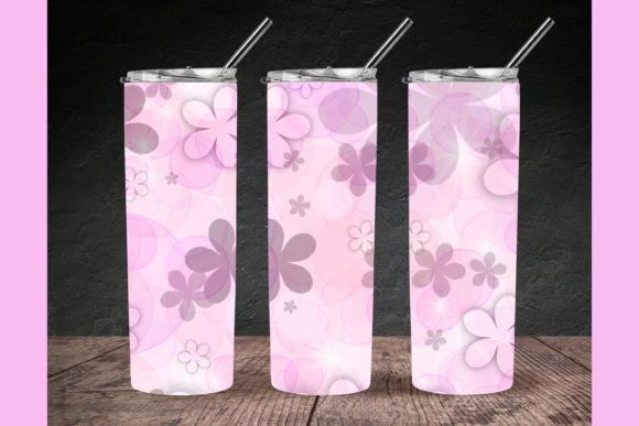 Pink Flower Bokeh Tumbler Wrap