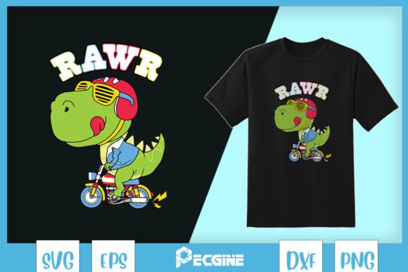Rawr Dinosaur T-rex Rider SVG