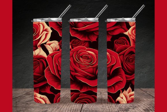 Rose Flower Tumbler Wrap, Red Rose Wrap