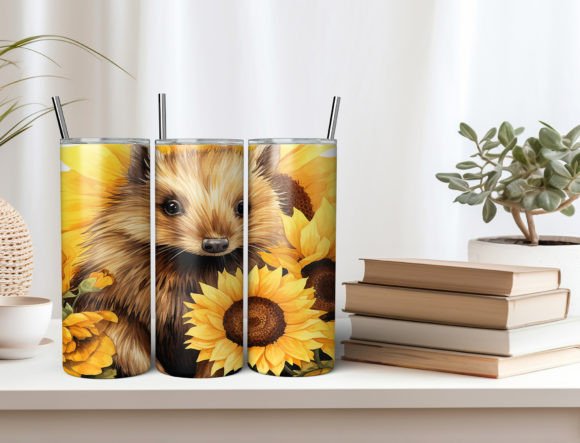 Sparkling Sunflowers Tumbler Wrap Design