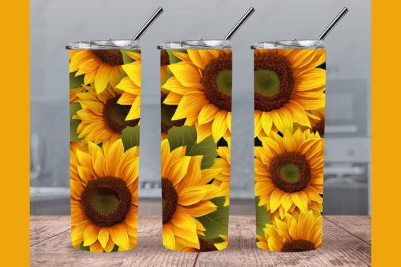 Sunflower Seamless Tumbler Wrap Design