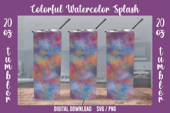 Watercolor Colorful Splash Tumbler Wrap